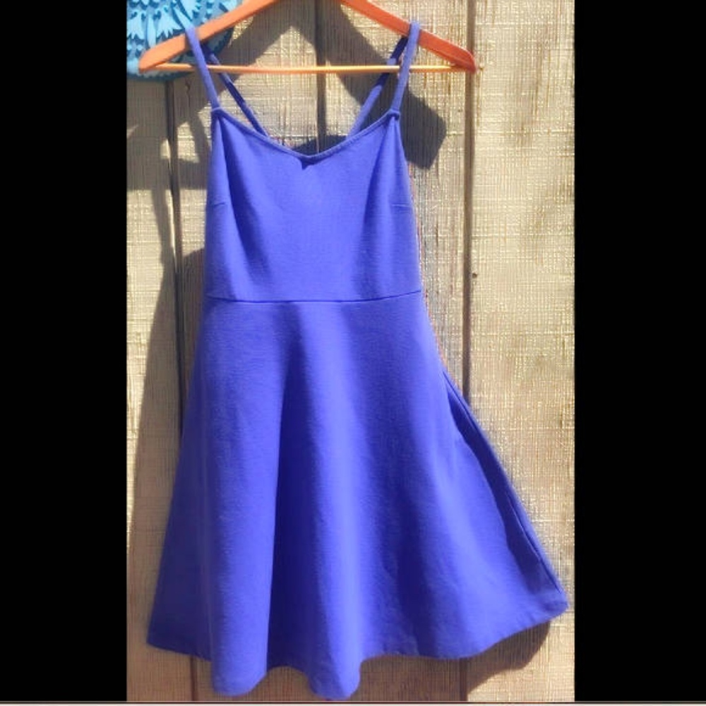 Old Navy Periwinkle Fit & Flare Dress Sz LP - Picture 3 of 5
